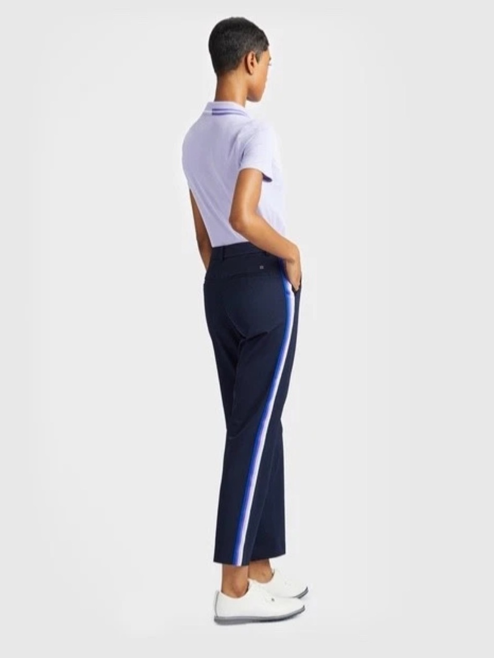 G/Fore Tux Tech Twill Side Stripe Pants Size 2 4 8 12 Navy Purple Golf Womens